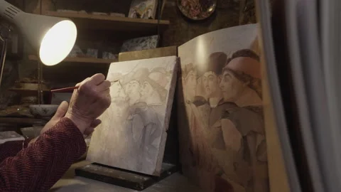 Artisan workshop in Viterbo 스톡 동영상 153912439