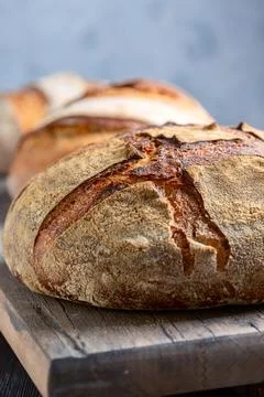 Artisanal bread close-up. Stock Photos