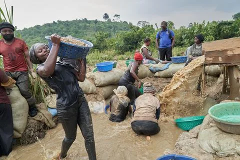 Artisanal gold mining in Mongbwalu, DR Congo, Democratic Republic Of Congo - 29  Stock Photos