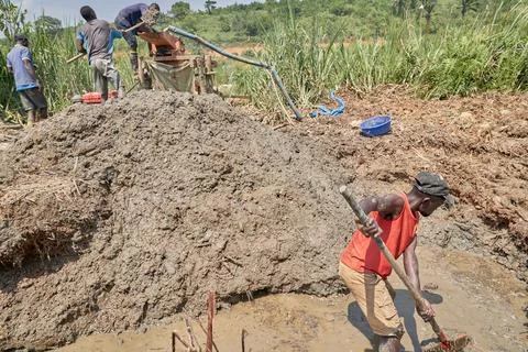 Artisanal gold mining in Mongbwalu, DR Congo, Democratic Republic Of Congo - 29  Stock Photos