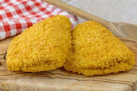 Artisanal raw breaded cordon bleu Stock Photos