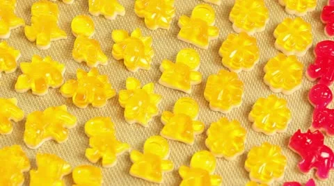 Artisasanal made candy pan right Stock Footage 11473497