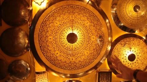 Artisinal Discs - Marrakech Souk Video stock 40064040