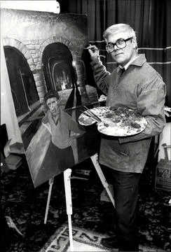 Artist And Scene Of Crime Officer 40 Year Old John Hutchins In His Studio In Ros Stock Photos