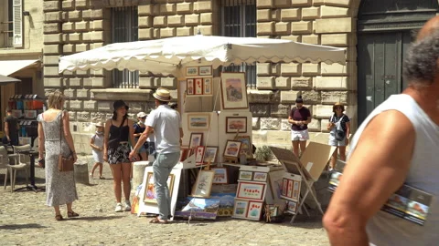 Artist in Avignon Stock Footage 170003235