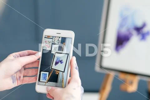 Artist blogger creativity blogging draw take photo Stock Photos