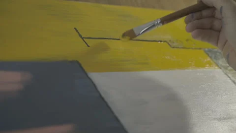 Artist brush visual abstraction  Video stock 141647692