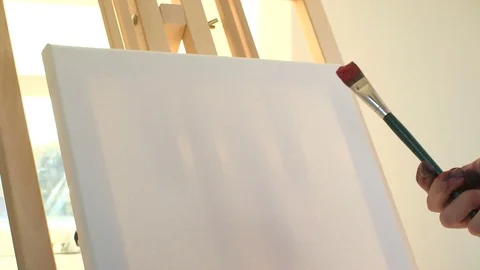 Artist with a canvas Stock Footage 71775122