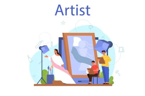 Artist concept illustration. Idea of creative people and profession. Stock Illustration