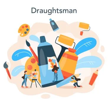 Artist concept illustration. Idea of creative people and profession. Stock Illustration