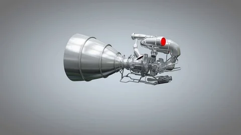 Artist concept rendering rocket engine model. Video stock 70704258