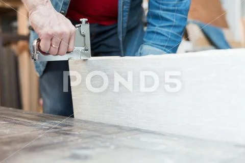 An artist crafting canvas Stock Photos