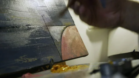 The artist creates an abstraction  Stock Footage 141620917