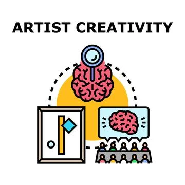 Artist creativity process developing new art ideas Stock Illustration