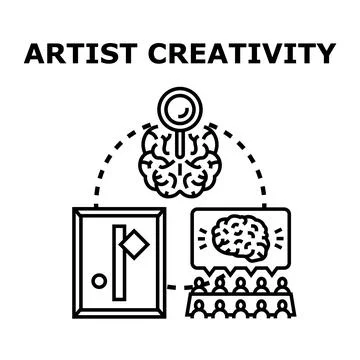 Artist creativity process developing new art ideas イラスト素材