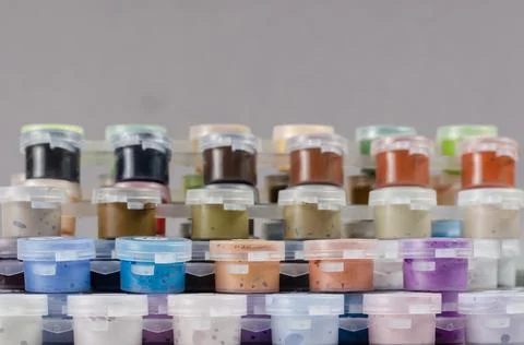 Artist, creativity, teaching drawing concept. Composition with Numbered Plast Stock Illustration
