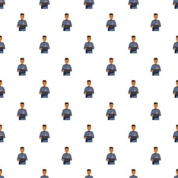 Artist drawing on tablet pattern background design Stock Illustration
