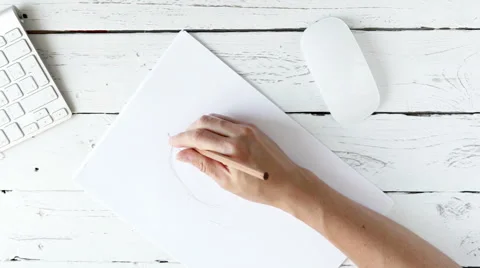An artist making a sketch of a sailing ship with a pencil Stock-Footage 59677247
