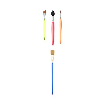 Artist paint brushes for creative drawing and painting Stock Illustration
