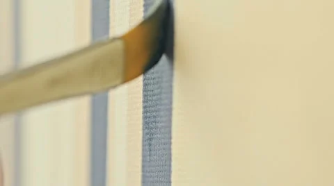 Artist paints oil painting on canvas Stock Footage