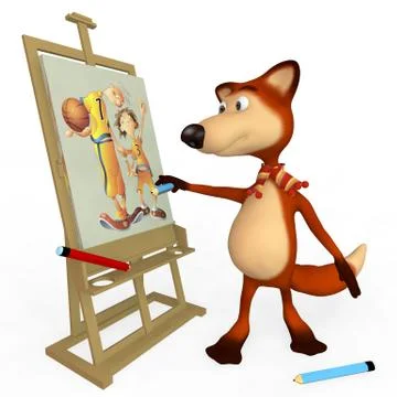 The artist in process. Stock Illustration