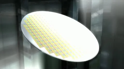 Artist recreation Microchip silicon wafer. Stock Footage 12678053