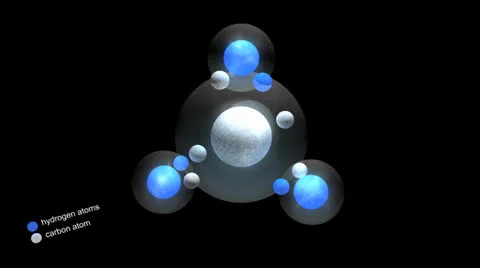 Artist render Methane molecule, structure, science. Video stock 24618294