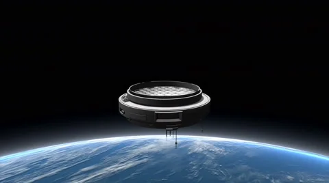 Artist render, orbital weapon, space structure. Stock Footage 61085364