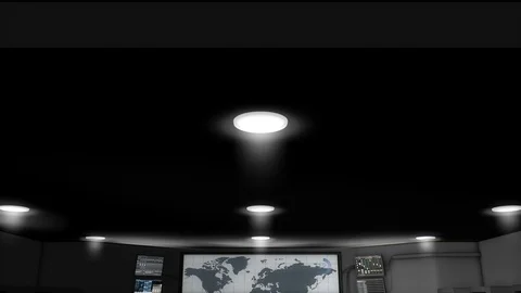 Artist rendering, high-tech command center room.	 Stock Footage 90670525