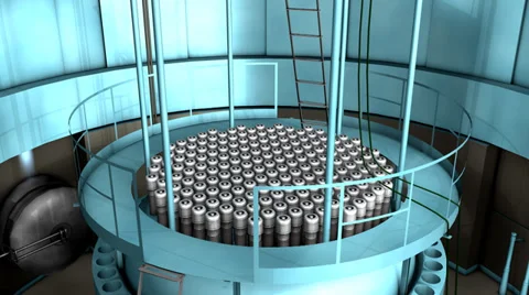 Artist rendering, Nuclear reactor interior view, reactor, power. Video stock 31747173