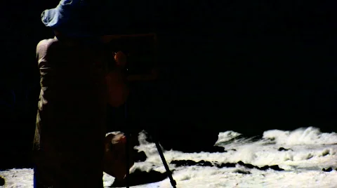 Artist in shadow Stock Footage 142374