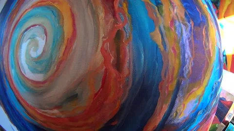 The artist  studio is full of paintings Stock Footage