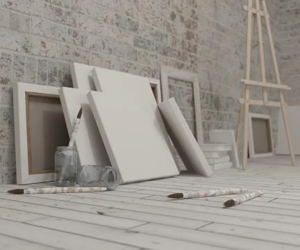 Artist Studio Stock Illustration