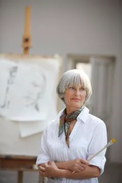 Artist in studio Stock Photos