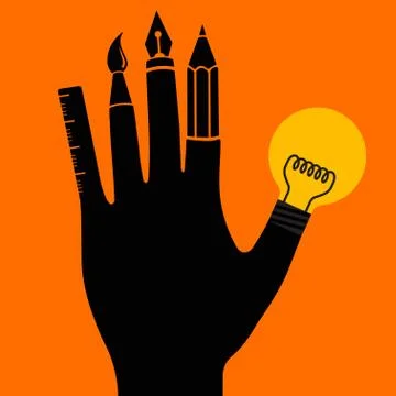 Artist tool hand Stock Illustration