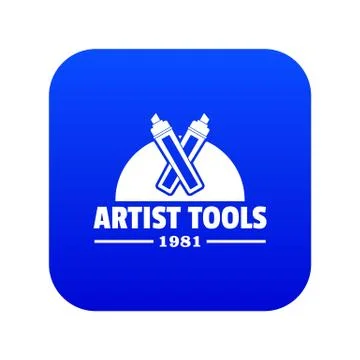 Artist tool icon blue vector Stock-Illustration