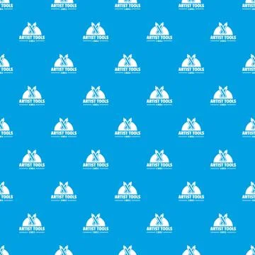 Artist tool pattern vector seamless blue Stock-Illustration