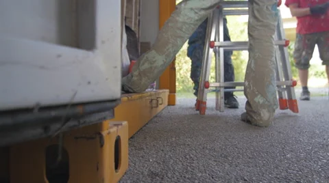 Artist unloading equipments and preparing Stock Footage 51726762