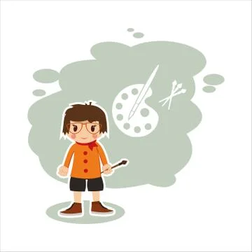 The artist in vector format. Stock Illustration