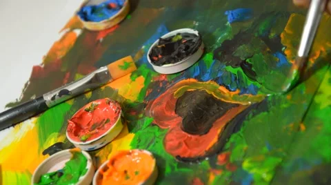 Artist at work Stock Footage 45164563