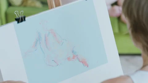 An artist at work in his studio 库存影片 258853383