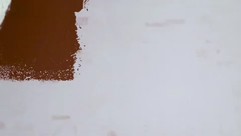 The Artist at Work Paints the Wall With a Roller.  Stock Footage 232673567