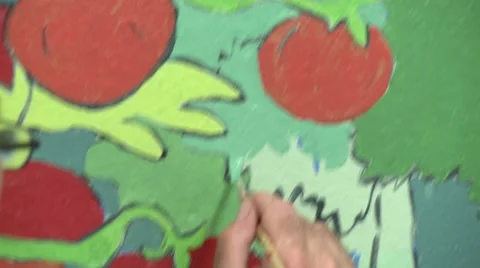 Artist working on mural Stock Footage 57714136