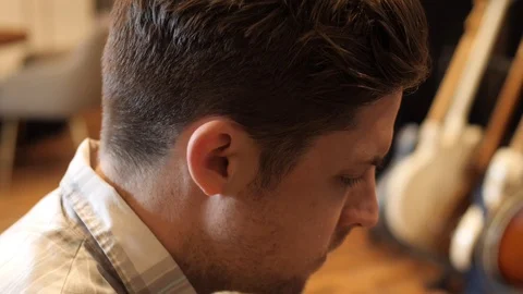 Artist Working in Studio 1 Stock Footage 86620101