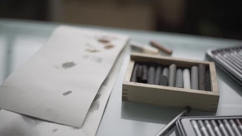 Artist Workstation Quick Pan Stock-Footage 87876345