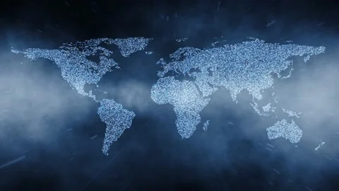 Artistic 2d world map in the space 스톡 동영상 147692742