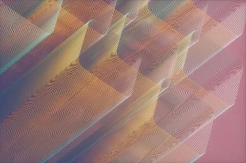 Artistic 3D Abstract Colored Structure Stock Illustration