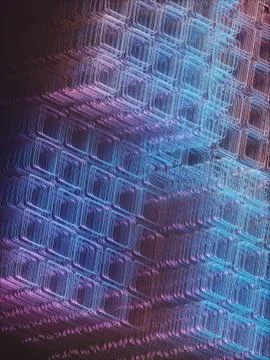 Artistic 3D Abstract Colored Structure Stock Illustration