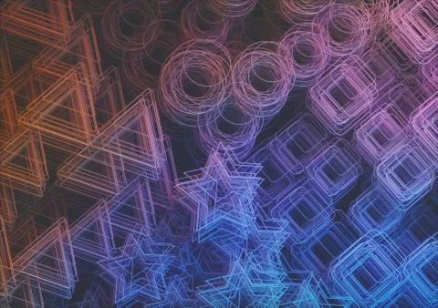 Artistic 3D Abstract Colored Structure Illustrazione stock