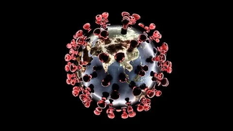 Artistic 3D animation of the coronavirus Stock Footage 127458326